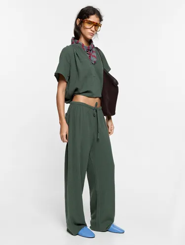 Trousers With Crinkled Effect 100% Cotton 247806 — image 4