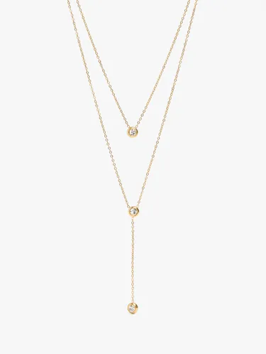 Double Necklace With Crystals - Stainless Steel 247835 — image 1