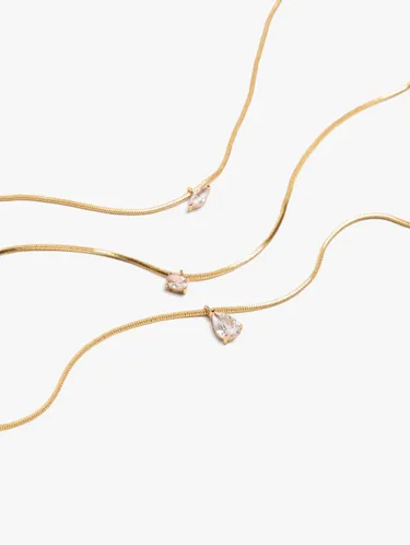 Set Of Three Necklaces With Zirconia Pendants 247852 — image 3