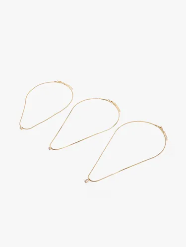 Set Of Three Necklaces With Zirconia Pendants 247852 — image 2