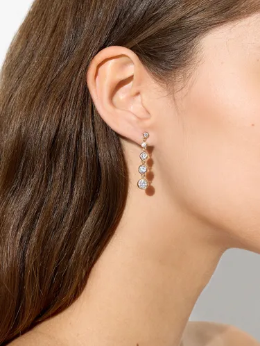 Long Double Earrings With Cubic Zirconia 247872 — image 3