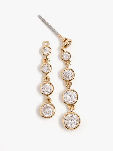 Long Double Earrings With Cubic Zirconia 247872 — image 2