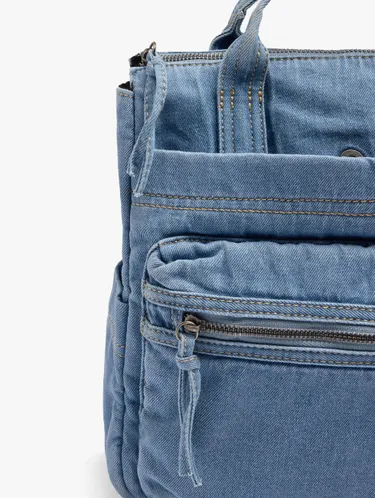 Denim Backpack With Washed Effect 248283 — image 3