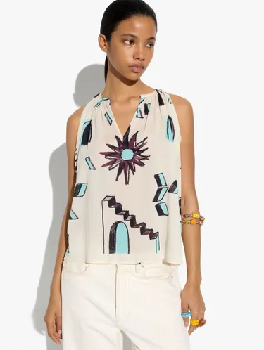 Top printed with mandarin collar 248473 — image 3