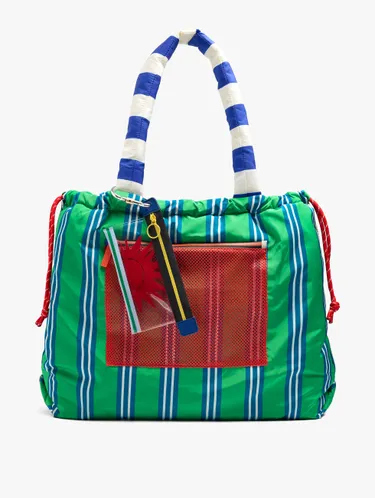 Reversible Nylon Shopper Bag With Stripes 248513 — image 2
