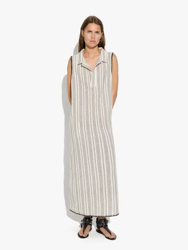Long Dress With Cotton Stripes 248538 — image 3