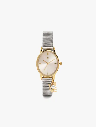 Bicolor Watch With Metallic Mesh Charm 248707 — image 1