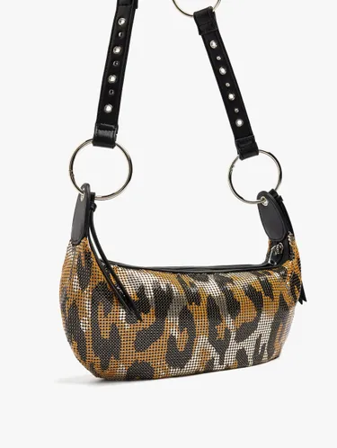 Shoulder Bag With Metallic Mesh Animal Print 248749 — image 2