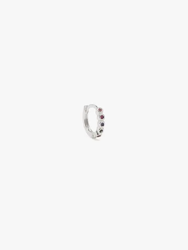 Individual Hoop With Zirconia Silver Plated 248914 — image 1