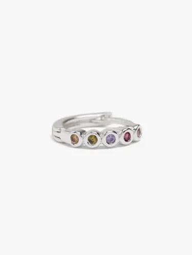 Individual Hoop With Zirconia Silver Plated 248914 — image 2
