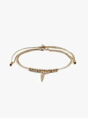 Double And Adjustable Bracelet With Spiral Snail Charm 248932 — image 1