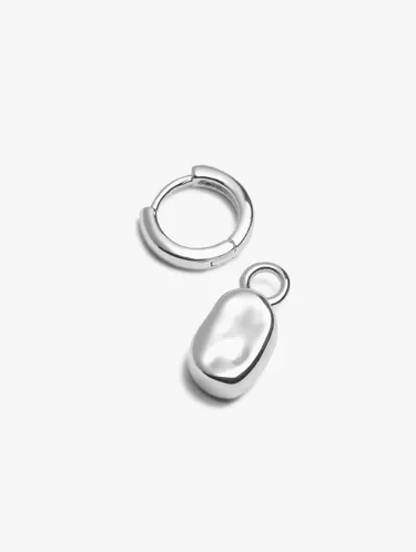 Single Hoop With Oval Pendant - Stainless Steel 248973 — image 3