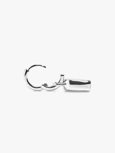 Single Hoop With Oval Pendant - Stainless Steel 248973 — image 2