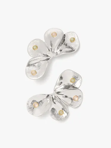 Half-Flower Earrings With Stones 249046 — image 2