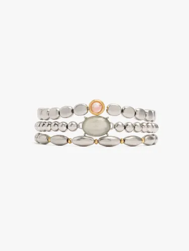 Set Of Elastic Bracelets With Stone 249047 — image 1
