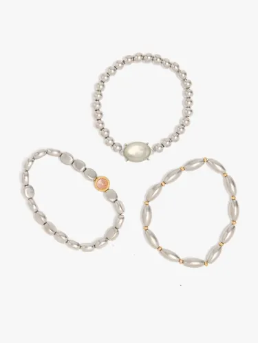 Set Of Elastic Bracelets With Stone 249047 — image 2