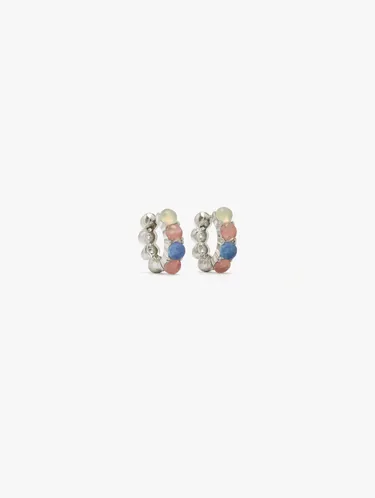 Hoop Earrings With Semi-Spherical Stones 249056 — image 1