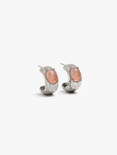 Open Hoop Earrings With Stone 249058 — image 1