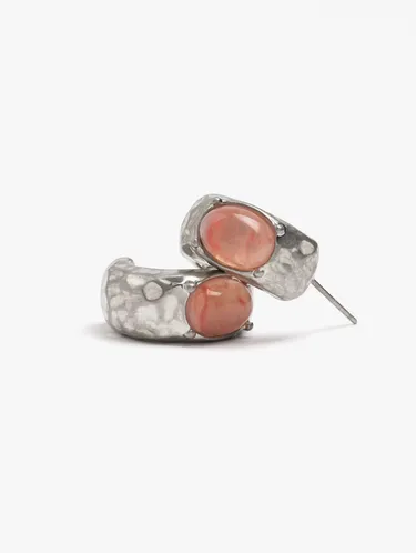 Open Hoop Earrings With Stone 249058 — image 2