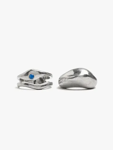 Set Of Wavy Rings With Crystal 249081 — image 1