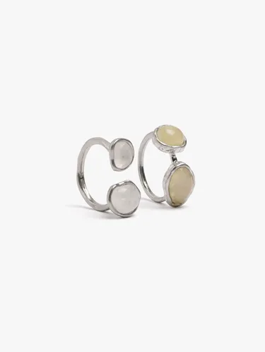 Set Of Open Rings With Stone And Resin 249084 — image 2