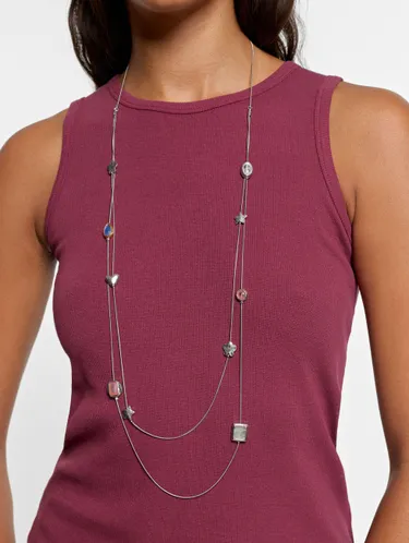 Double Necklace With Pendants And Stones 249090 — image 3