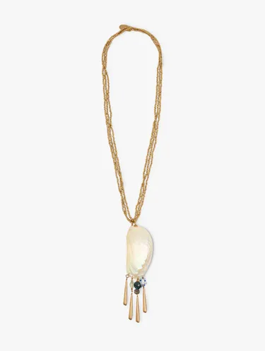 Long Triple Necklace With Shell Pendant 249904 — image 1