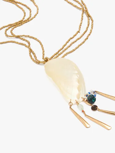 Long Triple Necklace With Shell Pendant 249904 — image 2