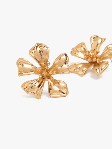 Maxi Flower Earrings With Embossed Detail 249909 — image 2