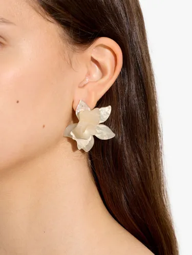 Flower Earrings With Embossed Detail 249914 — image 3