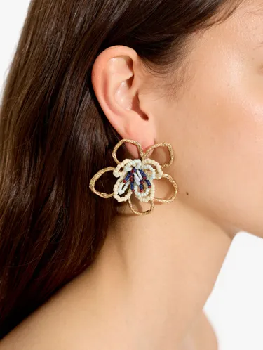 Maxi Flower Earrings With Beads 249919 — image 3