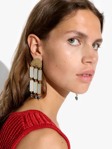 Maxi Flower Earrings With Beads 249924 — image 3