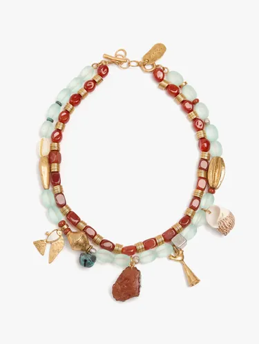 Double Necklace With Beads And Shells 249931 — image 1