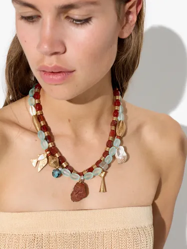 Double Necklace With Beads And Shells 249931 — image 3