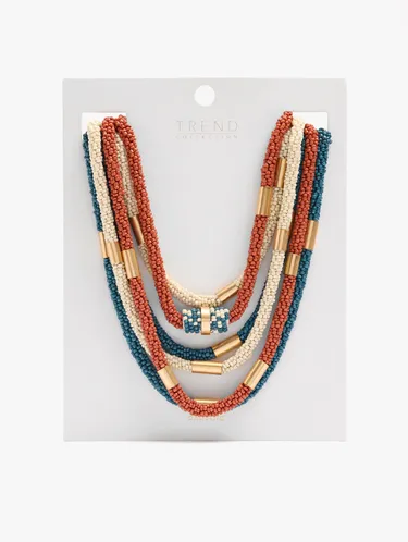 Multi-Collar Tubular Maxi With Beads 249943 — image 2