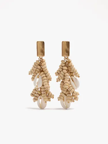 Earrings With Wood Beads And Shells 249948 — image 1