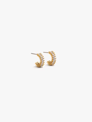 Open Hoop Earrings With Cubic Zirconia 250168 — image 1