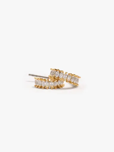 Open Hoop Earrings With Cubic Zirconia 250168 — image 2