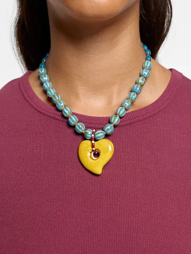Necklace With Ceramic Beads And Heart 250188 — image 3
