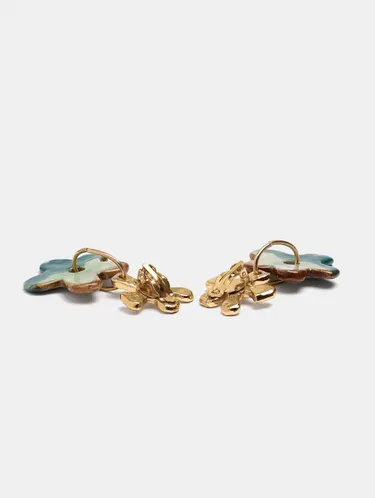 Irregular Flower Earrings With Ceramic 250196 — image 2