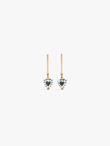 Bar Earrings With Ceramic Heart 250198 — image 1