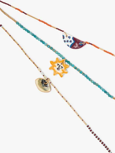 Set Of Necklaces With Multicoloured Pendants 250287 — image 2