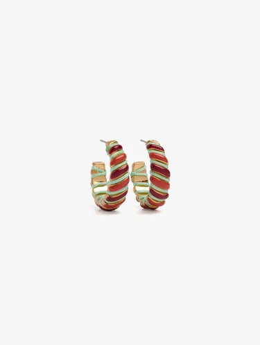 Segmented Hoop Earrings With Enamel 250291 — image 1