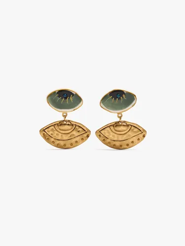 Earrings With Ceramic Eyes 250309 — image 1
