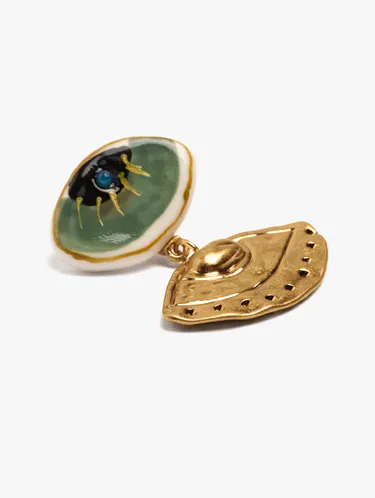 Earrings With Ceramic Eyes 250309 — image 2