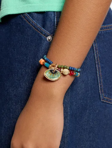Double Elastic Bracelet With Stones And Ceramic 250310 — image 3