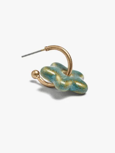 Open Hoop Earrings With Ceramic Star 250318 — image 2