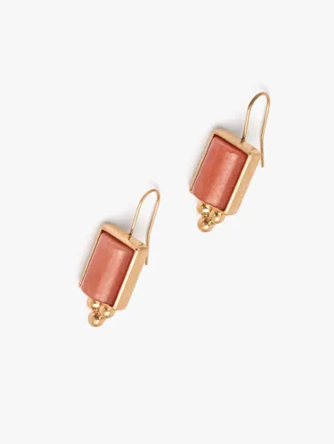 Rectangular Earrings With Stones 250327 — image 2