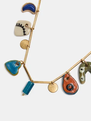 Segmented Necklace With Ceramic Pendants 250334 — image 2