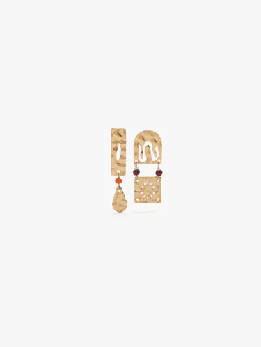 Asymmetric Earrings With Perforated Plates 250338 — image 1